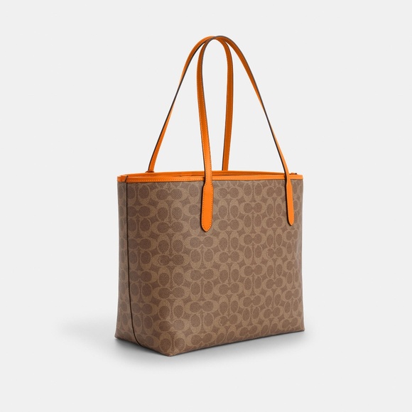 City Tote Bag In Signature Canvas With Star Charm - Picture 2 of 3